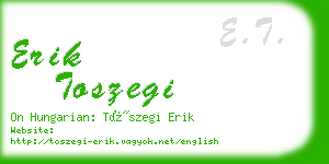 erik toszegi business card